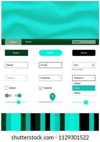 Light Green vector Material Design Kit with liquid shapes. Elegant bright illustration with gradient  in memphis style. This sample is for your website.