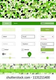 Light Green vector Material Design Kit with dots. Web ui kit with abstract gradient circles in its header. This sample is for your landing page.