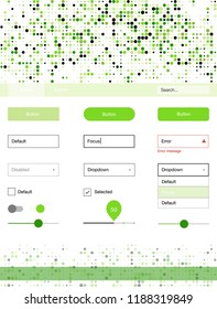 Light Green vector Material Design Kit with dots. Simple Material Design Kit with colorful dots in header. This sample is for your landing page.