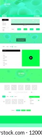 Light Green vector Material Design Kit with liquid shapes. Colorful illustration in abstract memphis style with gradient. Beautiful layout for websites, landing pages.