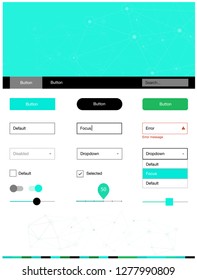 Light Green vector Material Design Kit with lines, circles. Simple Material Design Kit with colorful triangles, circles. Modern template for your landing page.
