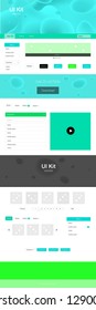Light Green vector Material Design Kit with liquid shapes. Colorful illustration in abstract memphis style with gradient. Beautiful layout for websites, landing pages.