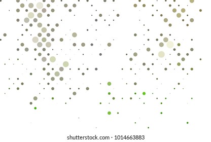Light Green vector modern geometrical circle abstract background. Dotted texture template. Geometric pattern in halftone style with gradient. 
