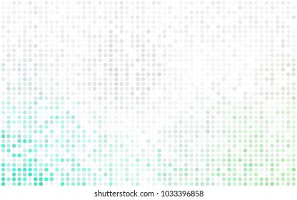 Light Green vector modern geometrical circle abstract background. Dotted texture template. Geometric pattern in halftone style with gradient. 
