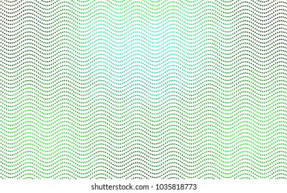 Light Green vector modern geometrical circle abstract background. Dotted texture template. Geometric pattern in halftone style with gradient. 