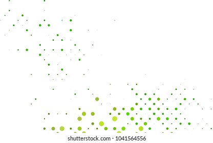 Light Green vector modern geometrical circle abstract background. Dotted texture template. Geometric pattern in halftone style with gradient. 