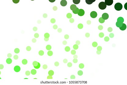 Light Green vector modern geometrical circle abstract background. Dotted texture template. Geometric pattern in halftone style with gradient. 
