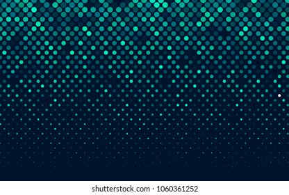 Light Green vector modern geometrical circle abstract background. Dotted texture template. Geometric pattern in halftone style with gradient. 