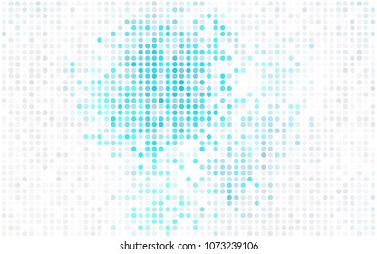 Light Green vector modern geometrical circle abstract background. Dotted texture template. Geometric pattern in halftone style with gradient. 