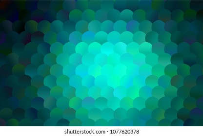 Light Green vector modern geometrical circle abstract background. Dotted texture template. Geometric pattern in halftone style with gradient. 