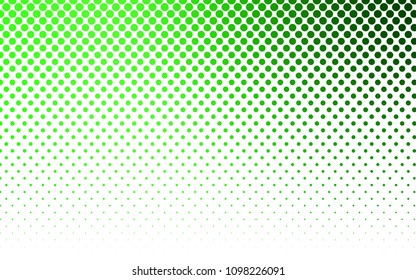 Light Green vector modern geometrical circle abstract background. Dotted texture template. Geometric pattern in halftone style with gradient. 