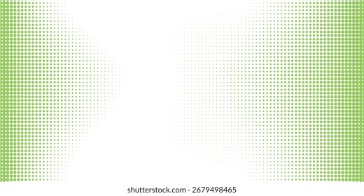 Fondo abstracto geométrico moderno del círculo del Vector verde claro. Plantilla de textura punteada retro. Patrón geométrico estético en estilo semitono con gradiente. Eps 10
