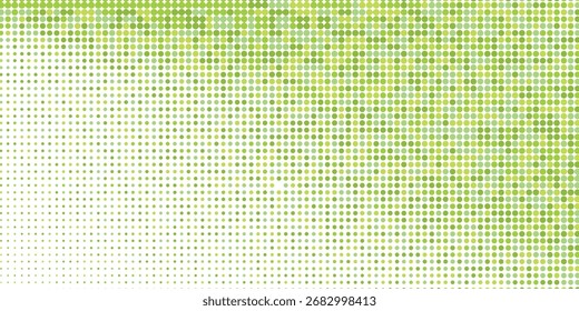 Fondo abstracto geométrico moderno del círculo del Vector verde claro. Estética Plantilla de textura punteada. Patrón geométrico en estilo semitono.