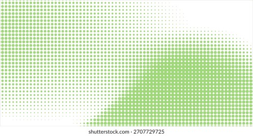 Fondo abstracto geométrico moderno del círculo del Vector verde claro. Plantilla de textura punteada. Patrón geométrico moderno en estilo semitono con concepto de arte degradado 