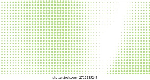 Fondo abstracto geométrico moderno del círculo del Vector verde claro. Plantilla de textura punteada moderna. Patrón geométrico estético en estilo semitono con gradiente