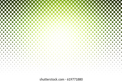 Light Green vector modern geometrical circle abstract background. Dotted texture template. Geometric pattern in halftone style with gradient. 