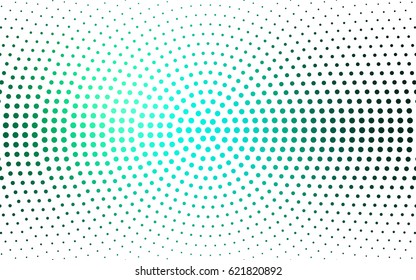 Light Green vector modern geometrical circle abstract background. Dotted texture template. Geometric pattern in halftone style with gradient. 