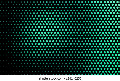 Light Green vector modern geometrical circle abstract background. Dotted texture template. Geometric pattern in halftone style with gradient. 