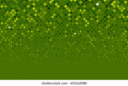 Light Green vector modern geometrical circle abstract background. Dotted texture template. Geometric pattern in halftone style with gradient. 