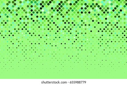 Light Green vector modern geometrical circle abstract background. Dotted texture template. Geometric pattern in halftone style with gradient. 