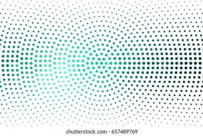 Light Green vector modern geometrical circle abstract background. Dotted texture template. Geometric pattern in halftone style with gradient. 