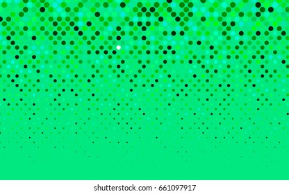 Light Green vector modern geometrical circle abstract background. Dotted texture template. Geometric pattern in halftone style with gradient. 