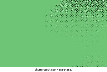 Light Green vector modern geometrical circle abstract background. Dotted texture template. Geometric pattern in halftone style with gradient. 