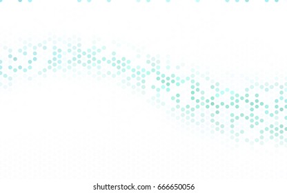 Light Green vector modern geometrical circle abstract background. Dotted texture template. Geometric pattern in halftone style with gradient. 