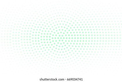 Light Green vector modern geometrical circle abstract background. Dotted texture template. Geometric pattern in halftone style with gradient. 