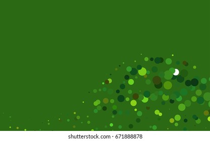 Light Green vector modern geometrical circle abstract background. Dotted texture template. Geometric pattern in halftone style with gradient. 