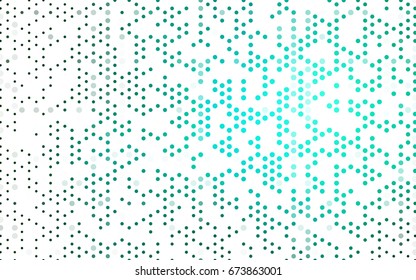 Light Green vector modern geometrical circle abstract background. Dotted texture template. Geometric pattern in halftone style with gradient. 