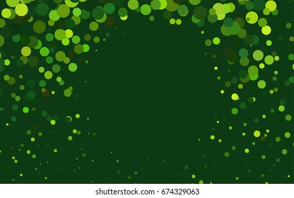 Light Green vector modern geometrical circle abstract background. Dotted texture template. Geometric pattern in halftone style with gradient. 