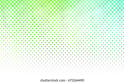 Light Green vector modern geometrical circle abstract background. Dotted texture template. Geometric pattern in halftone style with gradient. 