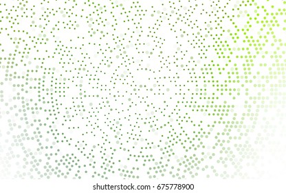 Light Green vector modern geometrical circle abstract background. Dotted texture template. Geometric pattern in halftone style with gradient. 