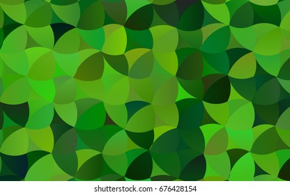 Light Green vector modern geometrical circle abstract background. Dotted texture template. Geometric pattern in halftone style with gradient. 