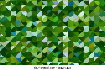 Light Green vector modern geometrical circle abstract background. Dotted texture template. Geometric pattern in halftone style with gradient. 
