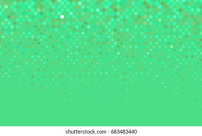 Light Green vector modern geometrical circle abstract background. Dotted texture template. Geometric pattern in halftone style with gradient. 