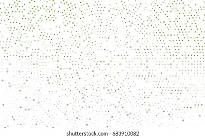 Light Green vector modern geometrical circle abstract background. Dotted texture template. Geometric pattern in halftone style with gradient. 
