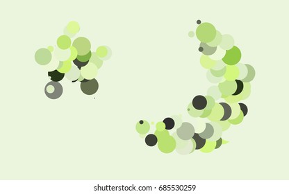 Light Green vector modern geometrical circle abstract background. Dotted texture template. Geometric pattern in halftone style with gradient. 