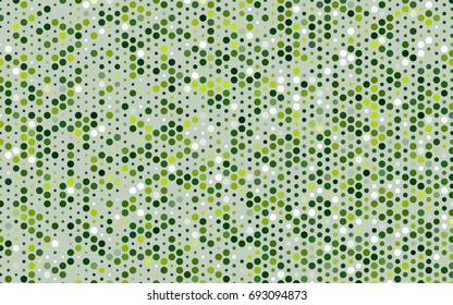 Light Green vector modern geometrical circle abstract background. Dotted texture template. Geometric pattern in halftone style with gradient. 