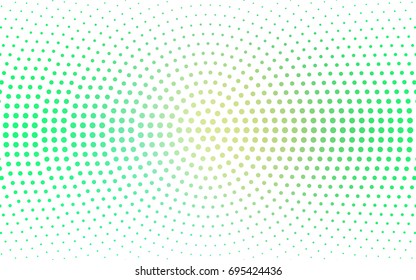 Light Green vector modern geometrical circle abstract background. Dotted texture template. Geometric pattern in halftone style with gradient. 