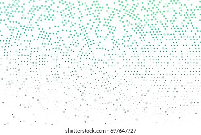 Light Green vector modern geometrical circle abstract background. Dotted texture template. Geometric pattern in halftone style with gradient. 