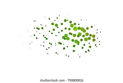 Light Green vector modern geometrical circle abstract background. Dotted texture template. Geometric pattern in halftone style with gradient. 