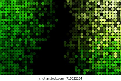 Light Green vector modern geometrical circle abstract background. Dotted texture template. Geometric pattern in halftone style with gradient. 