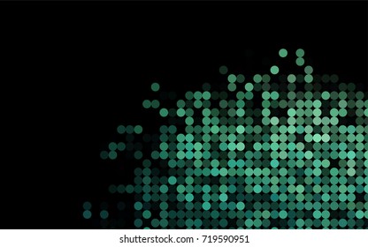 Light Green vector modern geometrical circle abstract background. Dotted texture template. Geometric pattern in halftone style with gradient. 