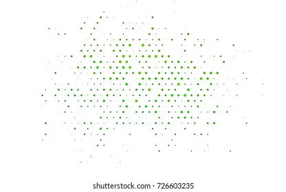 Light Green vector modern geometrical circle abstract background. Dotted texture template. Geometric pattern in halftone style with gradient. 