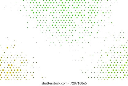 Light Green vector modern geometrical circle abstract background. Dotted texture template. Geometric pattern in halftone style with gradient. 