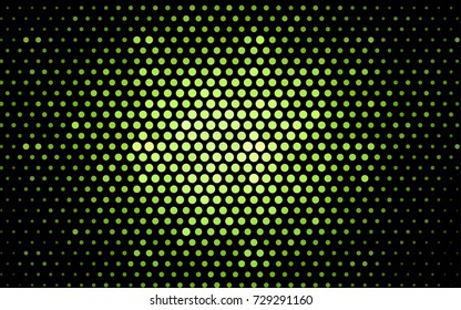 Light Green vector modern geometrical circle abstract background. Dotted texture template. Geometric pattern in halftone style with gradient. 