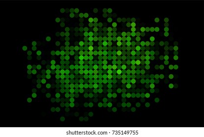 Light Green vector modern geometrical circle abstract background. Dotted texture template. Geometric pattern in halftone style with gradient. 