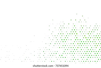 Light Green vector modern geometrical circle abstract background. Dotted texture template. Geometric pattern in halftone style with gradient. 